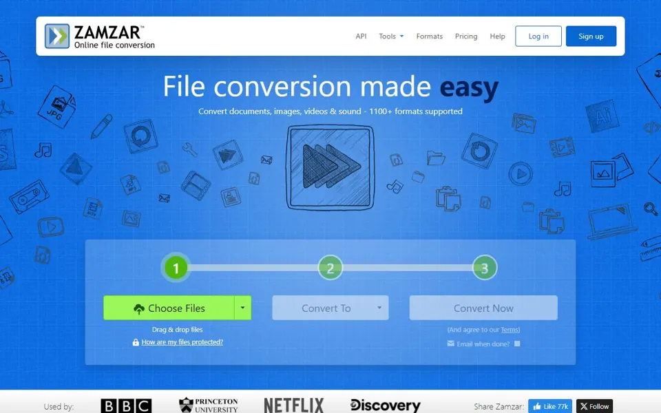 Zamzar website screenshot