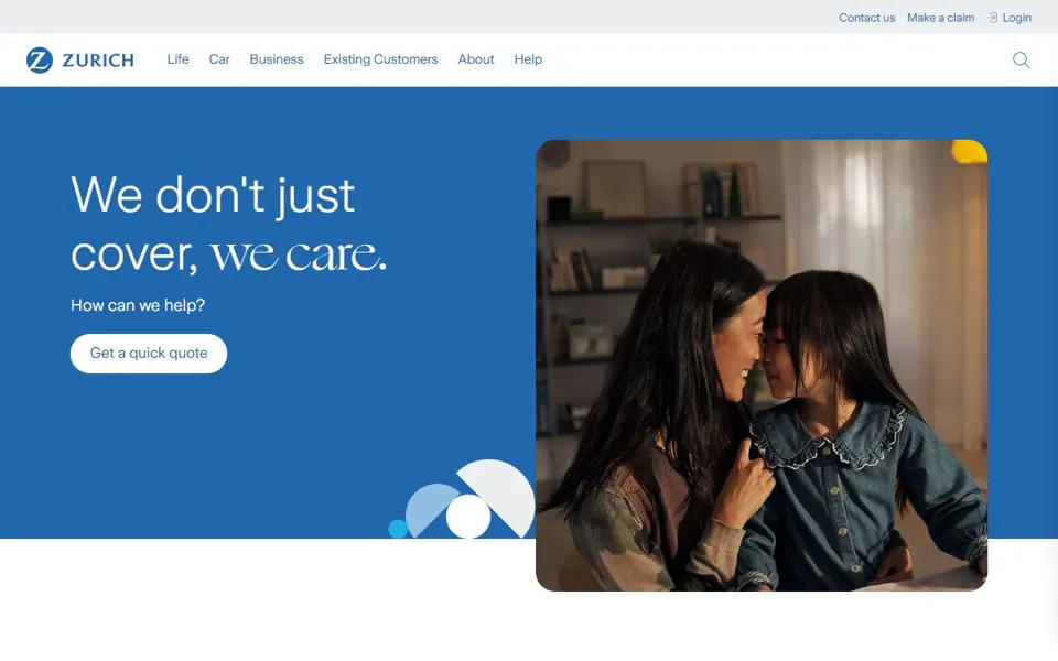 Zurich Australia website screenshot